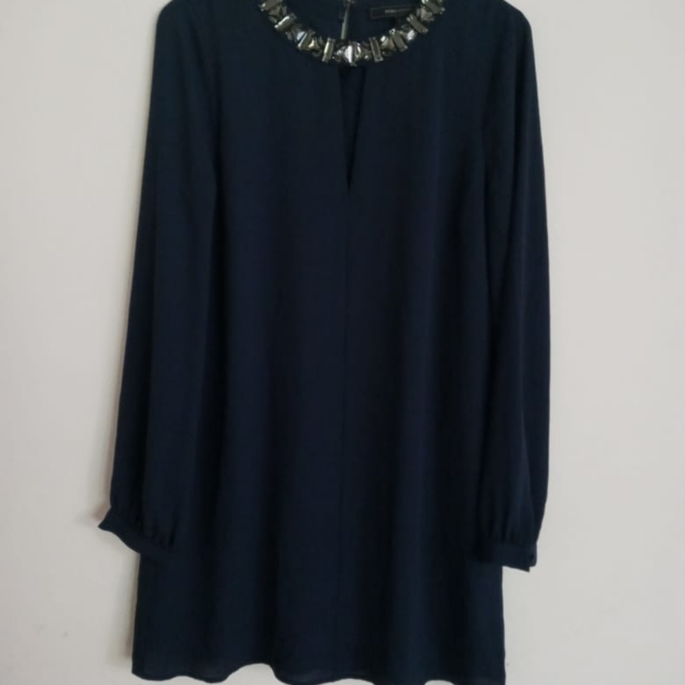 Blue black long top